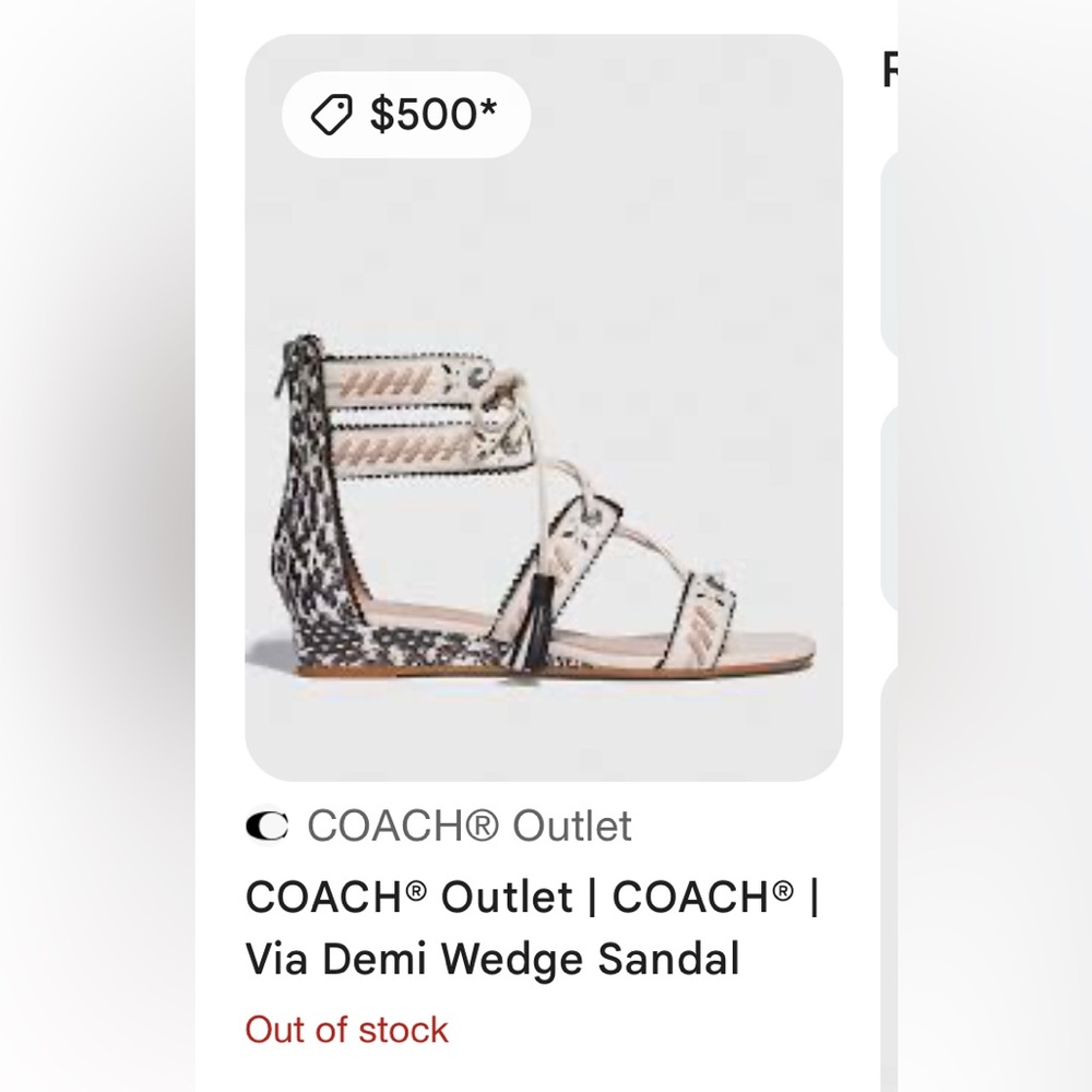 Coach | Women’s Via Demi Wedge Sandal Size 8 - Picture 3 of 15